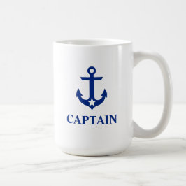 Caneca De Café Capitão Anchor Estrela Náutica Grande