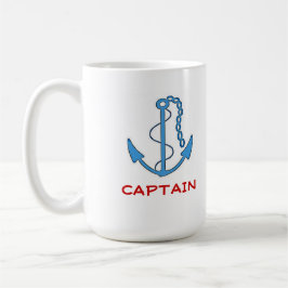 Caneca De Café Capitão da âncora do barco
