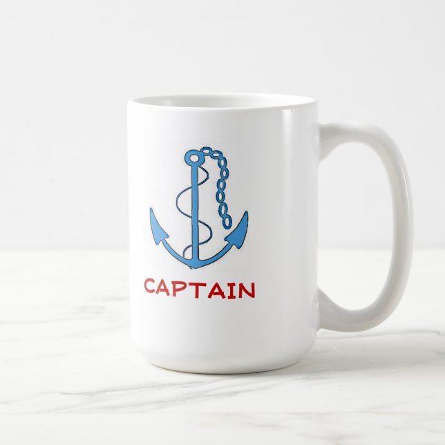 Caneca De Café Capitão da âncora do barco (Direita)