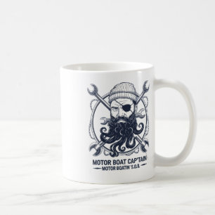 Caneca De Café Capitão de Barco a Motor Homens Mulheres Pontoon B