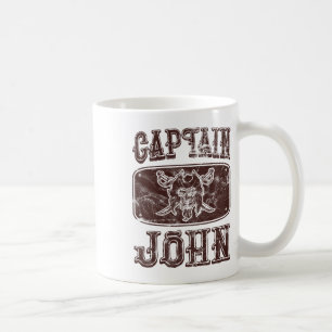 Caneca De Café Capitão de Vintage John Personalizado Pirate Ponto