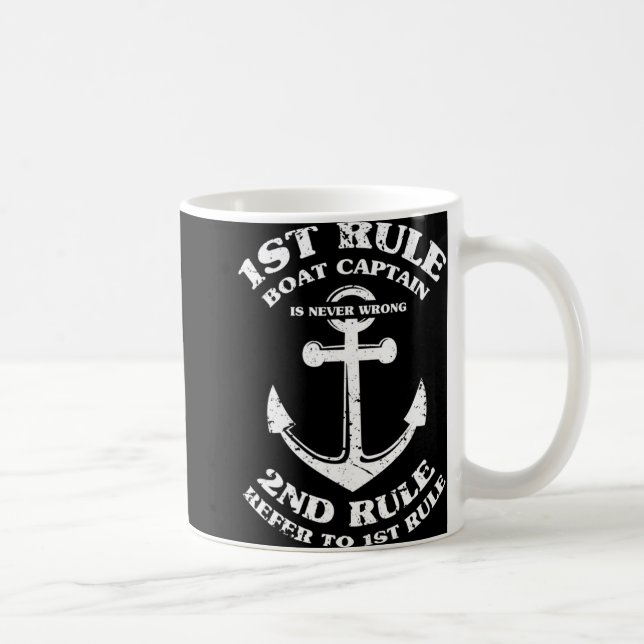 Caneca De Café Capitão do Barco Nunca Está Errado Engraçado Capit (Direita)