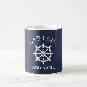 Caneca De Café Capitão do barco (personalize o Nome do capitão)