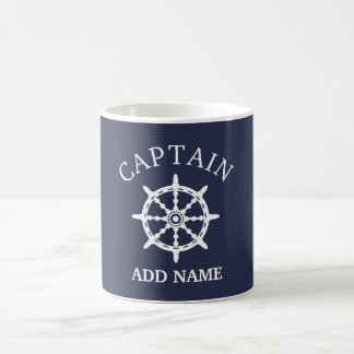 Caneca De Café Capitão do barco (personalize o Nome do capitão)