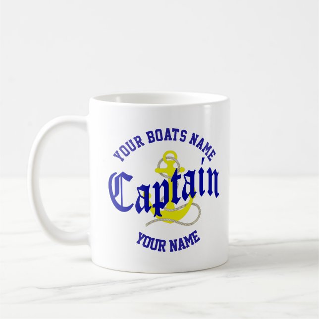 Caneca De Café Capitão e âncora de barco (Esquerda)
