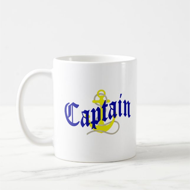 Caneca De Café Capitão e âncora de barco (Esquerda)