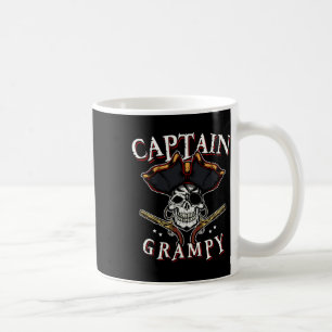 Caneca De Café Capitão Grampy Pirate Hat E Barco De Crânio G