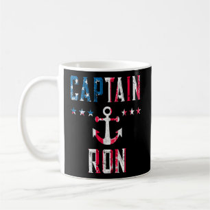 Caneca De Café Capitão Patriótico Ron Us Bandeira 4 De Julho Barc