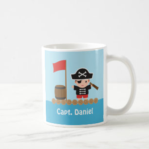 Caneca De Café Capitão Pirata Bonito, Arrastão Oceânico, Nome do 
