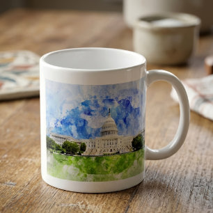 Caneca De Café Capitol dos Estados Unidos em Washington DC Aquare
