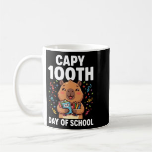 Caneca De Café Capivara 100º Dia De Escola Capy Animal Fofo