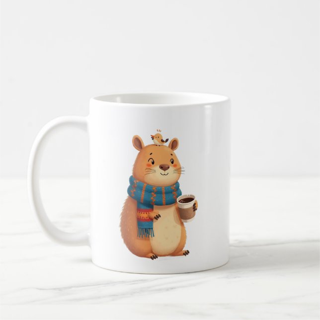 Caneca de Café Capivara Aconchegante | Cachecol Ca (Esquerda)