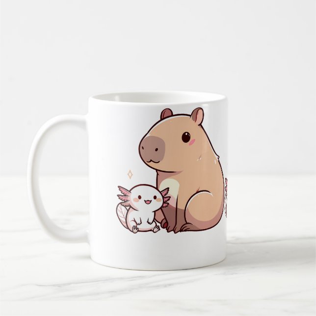 Caneca De Café Capivara E Axolote (Esquerda)