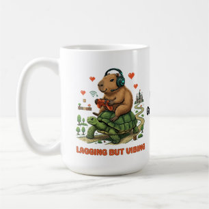Caneca De Café Capivara e Tartaruga Gamer Engraçados com Vibração