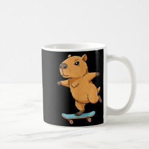 Caneca De Café Capivara Patinadora Engraçada Skate Patinadora Bai
