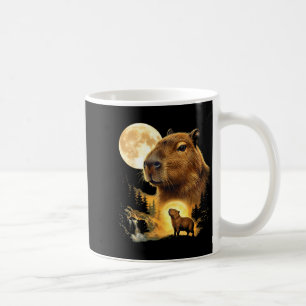 Caneca De Café Capivara uivando para a lua meme 90s animal