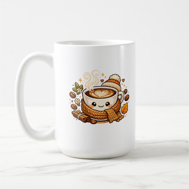 Caneca de Café Cappuccino Aconchegante Fofa  (Esquerda)