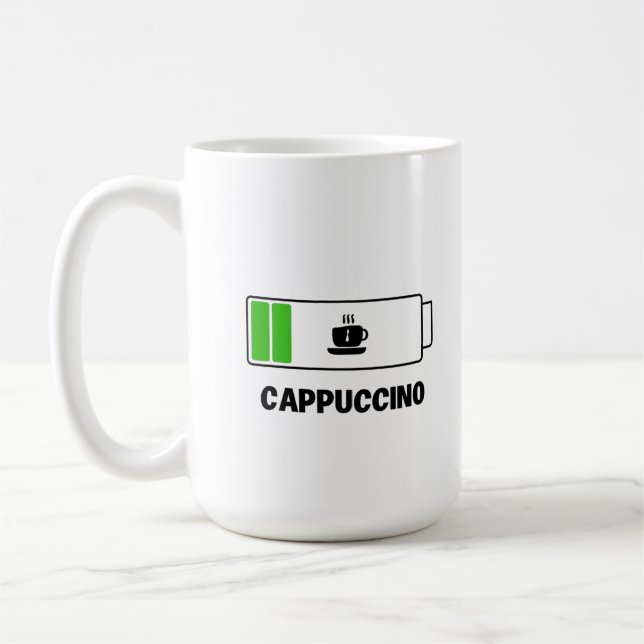 Caneca De Café Cappuccino Minimal Typography Coffee (Esquerda)