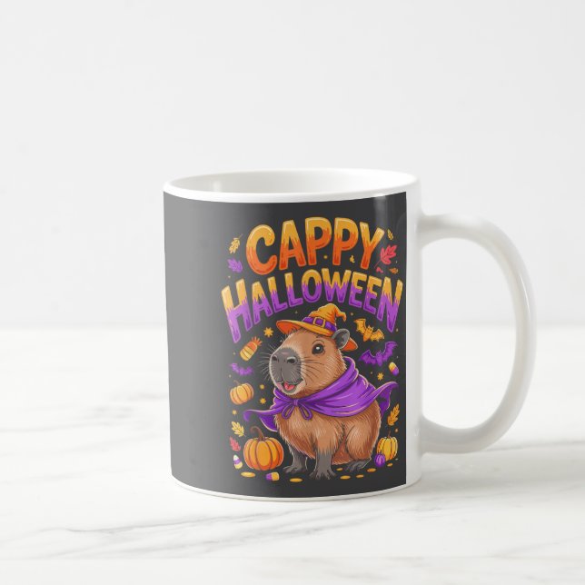 Caneca De Café Cappy Halloween Capivara Bruxa  (Direita)