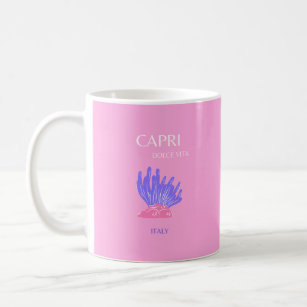 Caneca De Café Capri, Itália, Pré-disquete, rosa