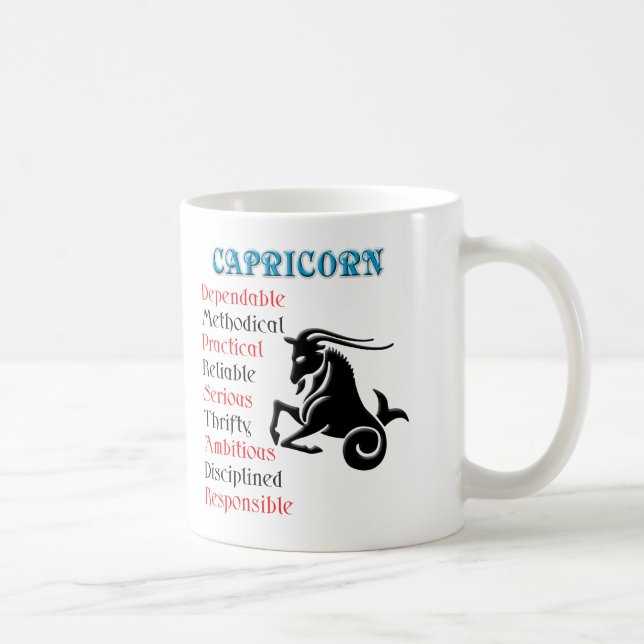 Caneca De Café Capricórnio Horoscópio Sinal Zodiac (Direita)