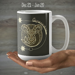 Caneca De Café Capricórnio - Símbolo Zodiac Astrologia Mandala Es