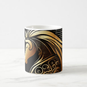 Caneca De Café Capricórnio Zodíaco Cavalo Dourado Astrologia