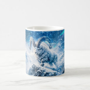 Caneca De Café Capricórnio Zodíaco como Carneiro Majestoso Sob o 