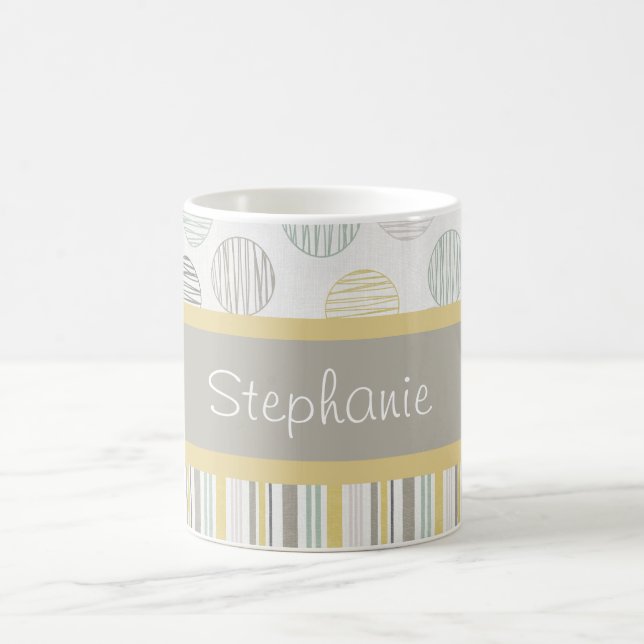 Caneca De Café Cápsula de café personalizada, círculo amarelo e C (Centro)