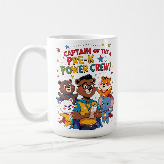Caneca De Café Captain of the Pre-K Power Crew (Esquerda)