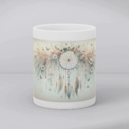 Caneca De Café Capturador de Sonhos Borboleta Floral Pastel
