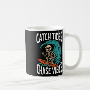 Caneca De Café Capturar Marés Perseguir Vibrações Praia do Surfis