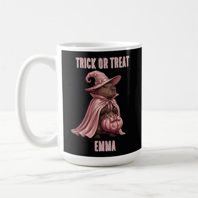 Caneca De Café Capuz de Bruxa Capivara Personalizado para Doces o (Esquerda)
