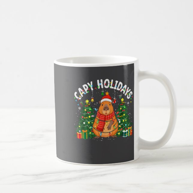 Caneca De Café Capy Holidays Capybara Santa Hat Xmas Men Women Ki (Direita)