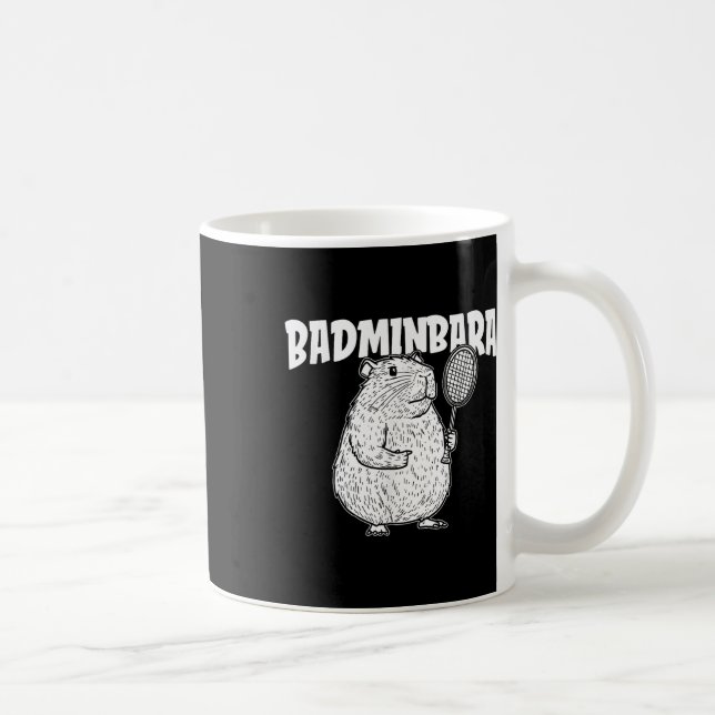 Caneca De Café Capybara Badminton Shuttle - Jogadora Racket Badmi (Direita)