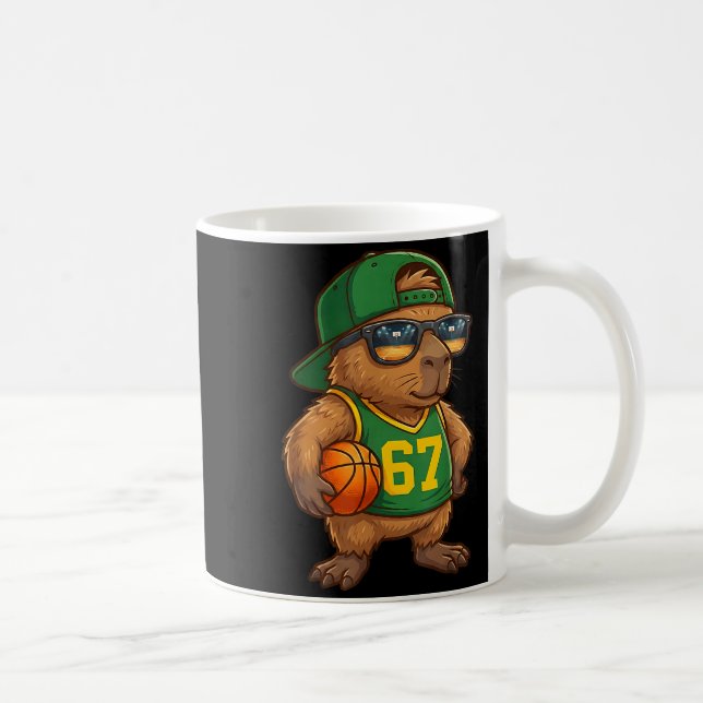 Caneca De Café Capybara Basketball 67 Gen Alpha Slang Srts Men Bo (Direita)