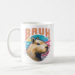 Caneca De Café Capybara Bruh Funny Bruh Capybara Amém Homens Cria