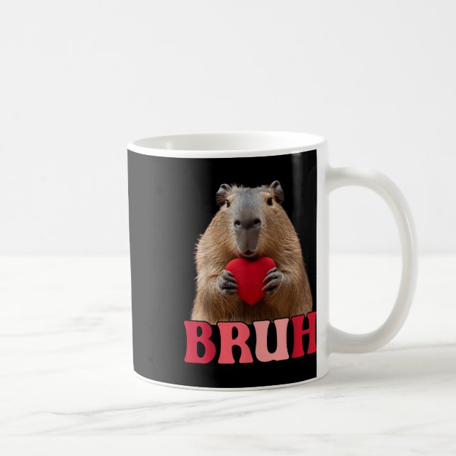 Caneca De Café Capybara Bruh Meme Engraçado Dizendo Adoltos Valen (Direita)