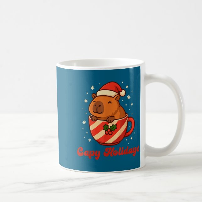 Caneca De Café Capybara Christmas Shirt, Funny Capy Holidays  (Direita)