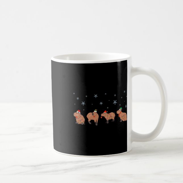 Caneca De Café Capybara Merry Christmas Capybaras Lover Funny Bon (Direita)