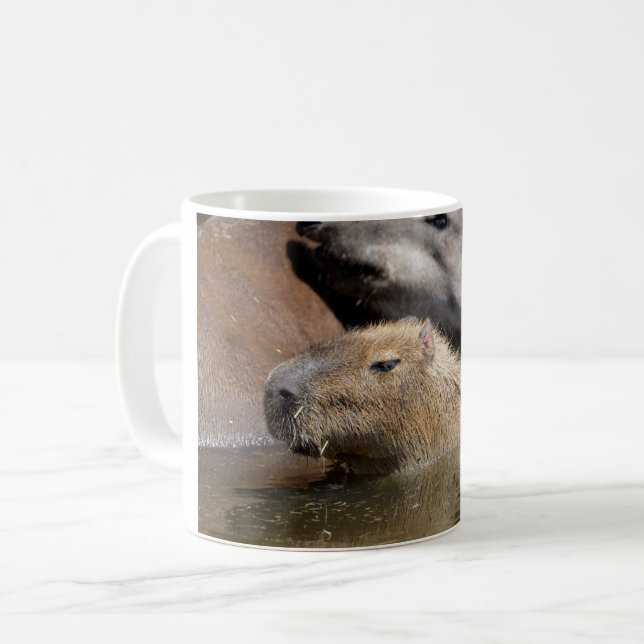 Caneca De Café Capybara na água (Frente Esquerda)