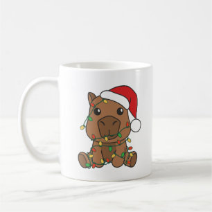 Caneca De Café Capybara Natal Animais de Inverno Feriado