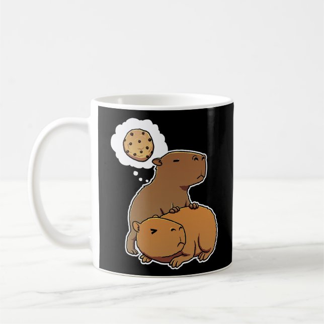 Caneca De Café Capybara pensando em Cookies (Esquerda)