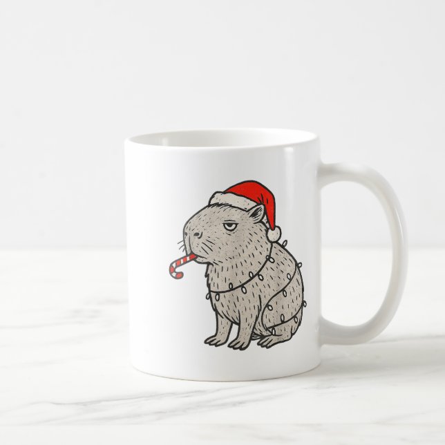 Caneca De Café Capybara Smoking Christmas Ugly Cigarette Gen Z  (Direita)