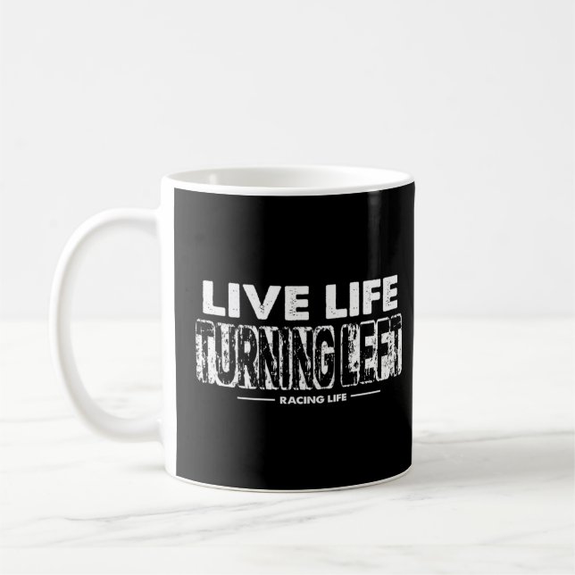 Caneca De Café Car Racing Aspas Speway Race Gear Live Life (Esquerda)