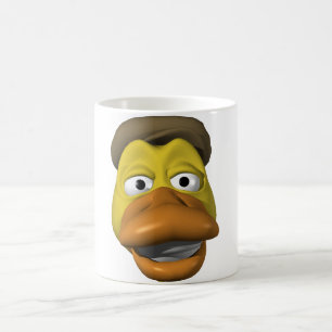 Caneca De Café Cara amarela da cara do pato