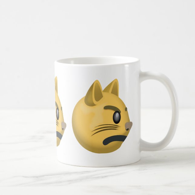 Caneca De Café Cara amuando Emoji do gato (Direita)