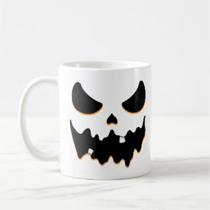 Caneca De Café Cara Assustadora da Abóbora