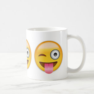 Caneca De Café Cara com a língua e o olho para fora colados Emoji