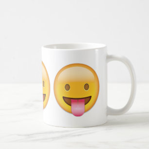 Caneca De Café Cara com a língua para fora colada Emoji